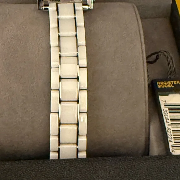 Fendi Square Ceramic White Watch, Stainless Steel Authentic Preloved